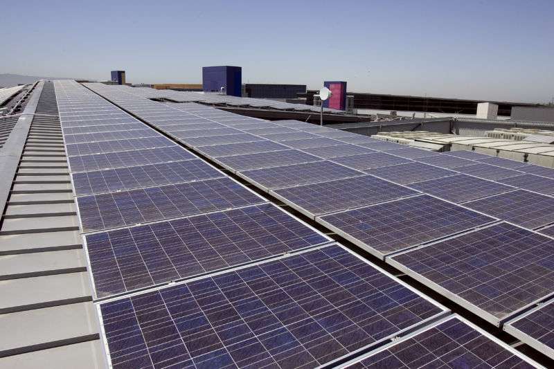 Solar panels on Google rooftop