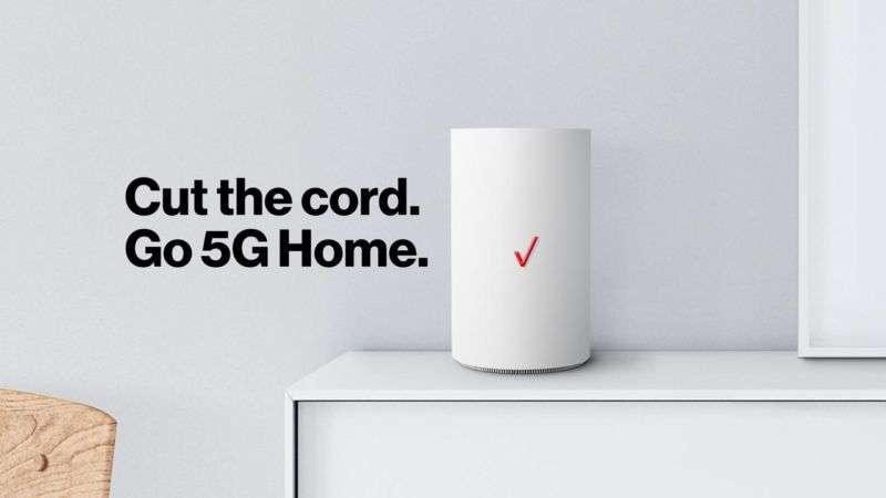 A Verizon router in a home along with text that says, 
