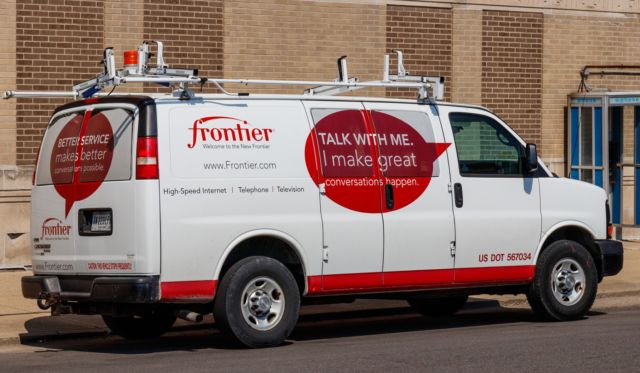 A Frontier Communications van. 