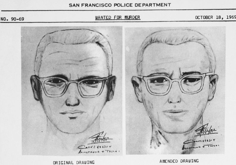 Side-by-side police sketches on a WANTED poster.