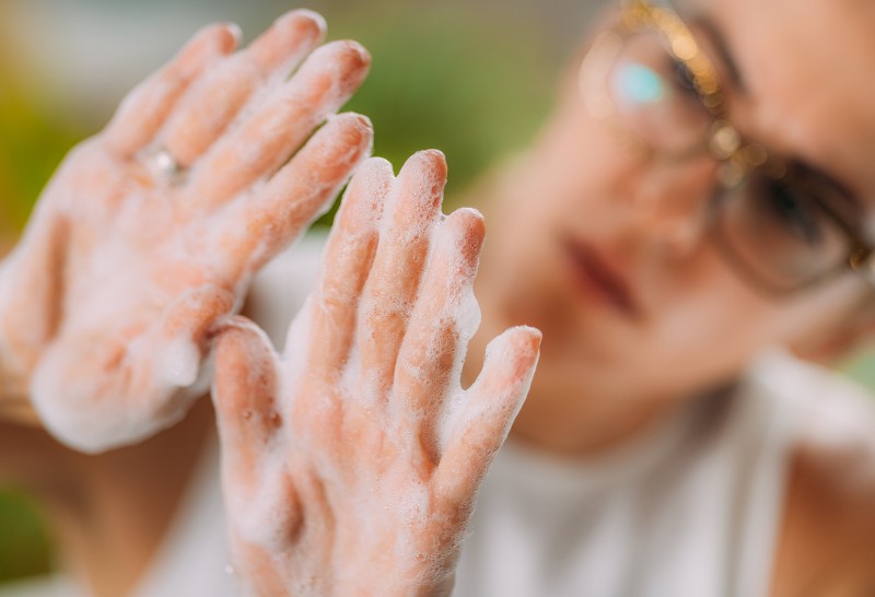 obsessive compulsive disorder with compulsive behaviors such as excessive hand washing